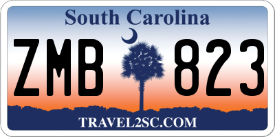 SC license plate ZMB823