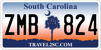 SC license plate ZMB824