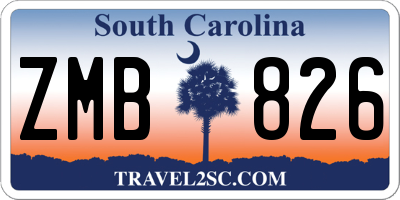 SC license plate ZMB826
