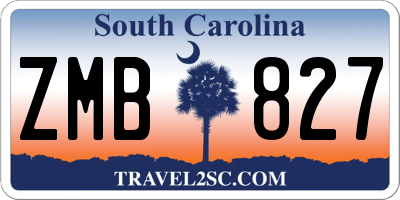 SC license plate ZMB827