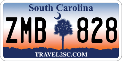 SC license plate ZMB828