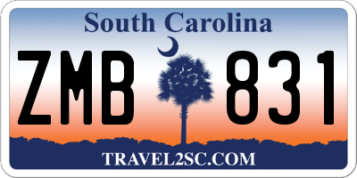 SC license plate ZMB831