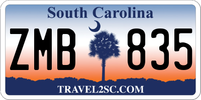 SC license plate ZMB835