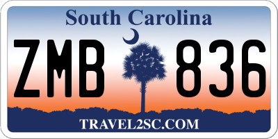 SC license plate ZMB836