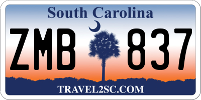 SC license plate ZMB837