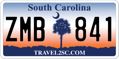 SC license plate ZMB841