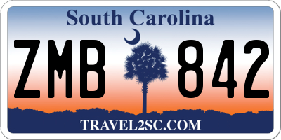 SC license plate ZMB842