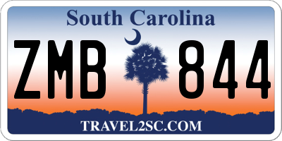 SC license plate ZMB844