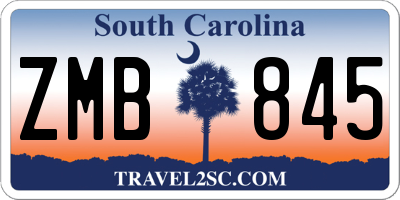 SC license plate ZMB845