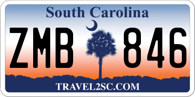 SC license plate ZMB846