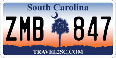 SC license plate ZMB847