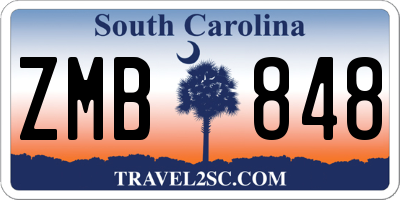 SC license plate ZMB848