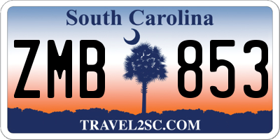 SC license plate ZMB853