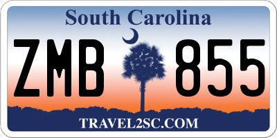 SC license plate ZMB855