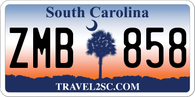 SC license plate ZMB858