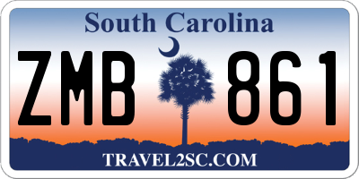 SC license plate ZMB861