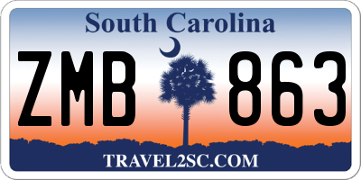 SC license plate ZMB863