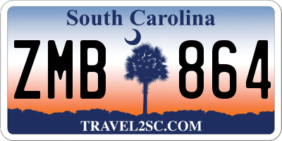 SC license plate ZMB864