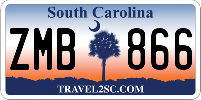 SC license plate ZMB866
