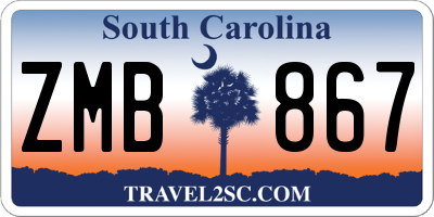 SC license plate ZMB867