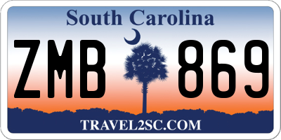 SC license plate ZMB869