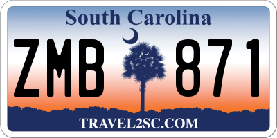 SC license plate ZMB871