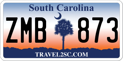 SC license plate ZMB873