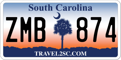 SC license plate ZMB874