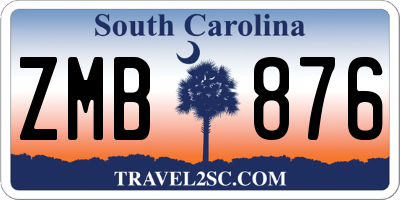 SC license plate ZMB876