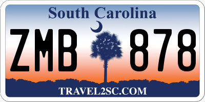 SC license plate ZMB878
