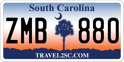 SC license plate ZMB880