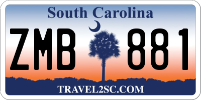 SC license plate ZMB881