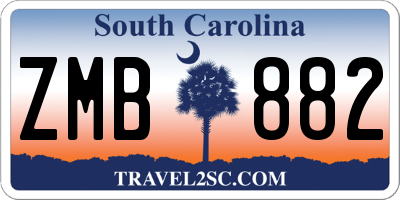 SC license plate ZMB882