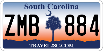 SC license plate ZMB884