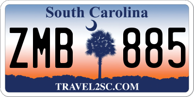 SC license plate ZMB885