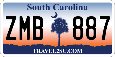 SC license plate ZMB887