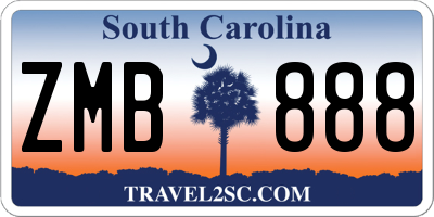 SC license plate ZMB888