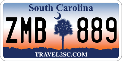 SC license plate ZMB889