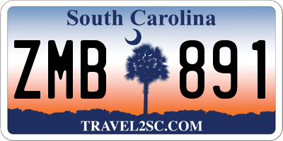 SC license plate ZMB891