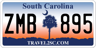 SC license plate ZMB895