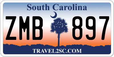 SC license plate ZMB897