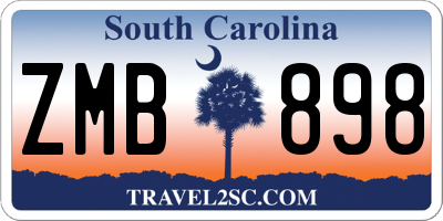SC license plate ZMB898