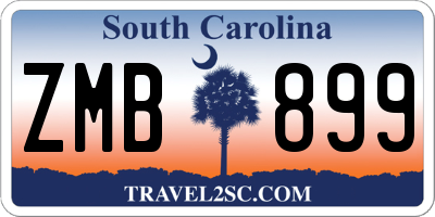 SC license plate ZMB899
