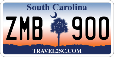 SC license plate ZMB900