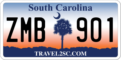 SC license plate ZMB901