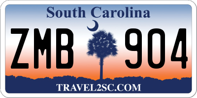 SC license plate ZMB904