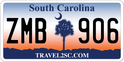 SC license plate ZMB906