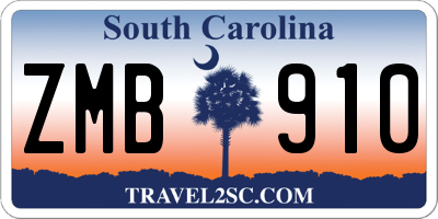 SC license plate ZMB910