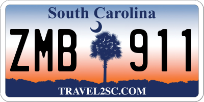 SC license plate ZMB911