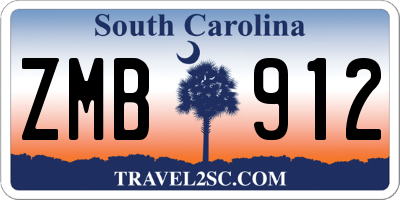 SC license plate ZMB912